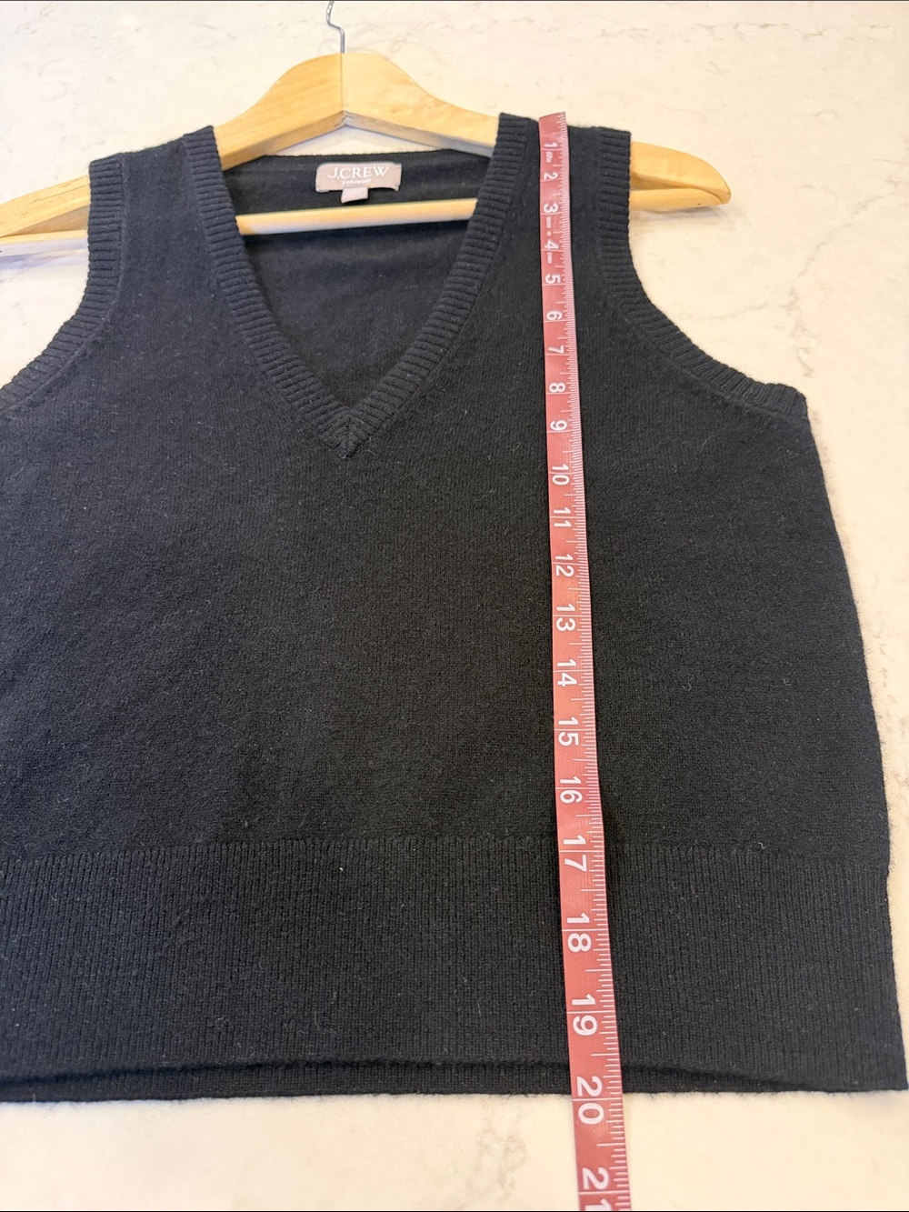 J.Crew Black V-Neck Cashmere Sleeveless Knit Vest Size Small - Picture 5 of 6